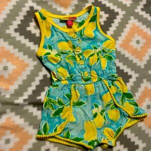 Summer infant lemon Penelope Mack one piece jumper with shorts 9-12 mo.